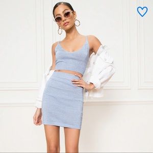 Superdown Paulina Lurex Set (Skirt & Crop Top)